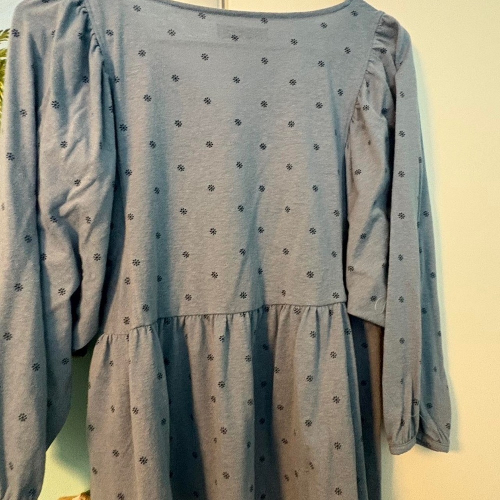 Sonoma Blue Floral Knit Long-Sleeve Girls Dress